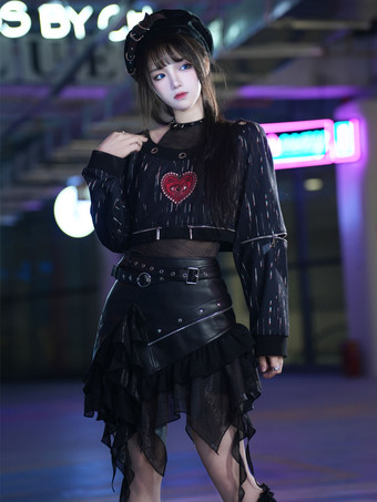 SchwarzSchwarzes Lolita-Zubehör Halsreif Hut Polyesterfaser Sonstiges