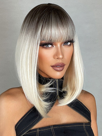 合成ウィッグ オンブル ボブ レーヨン ミディアムウィッグ 女性用