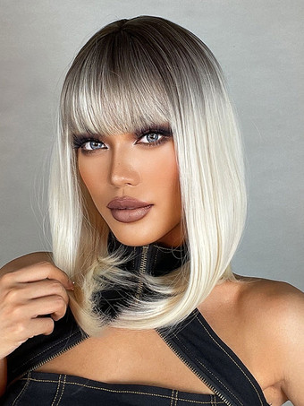 合成ウィッグ オンブル ボブ レーヨン ミディアムウィッグ 女性用