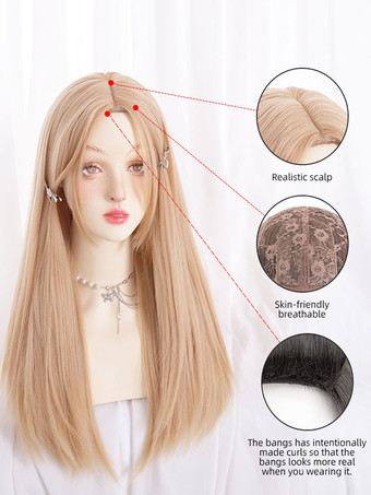 甘ロリータ ウィッグ ゴールド 耐熱ファイバー ロリータ アクセサリー