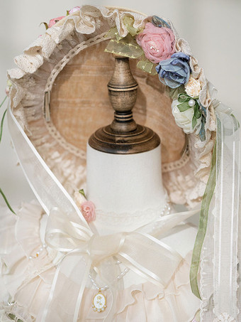 牧歌的なスタイルのロリータ ハット弓花アクセサリー ライト グリーン ロリータ アクセサリー