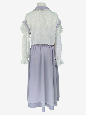 中国風のロリータ ドレス ロング スリーブ スイート パープル中国風のロリータ