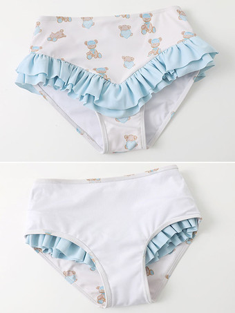 甘いロリータ衣装ライトスカイブルーフリル花柄ノースリーブスカートパンツトップ