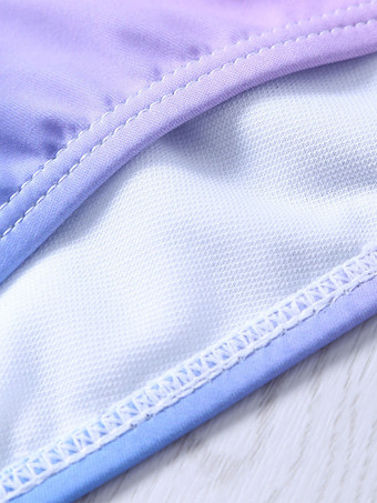 甘いロリータ衣装ライト スカイ ブルー オンブル パール ノースリーブ トップ パンツ