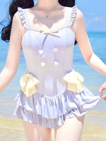 スウィートロリータ衣装 ライトスカイブルー リボン フリル ノースリーブ ジャンプスーツ