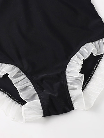 スウィートロリータ衣装 ブラック フリル チェック柄 ノースリーブ ジャンプスーツ