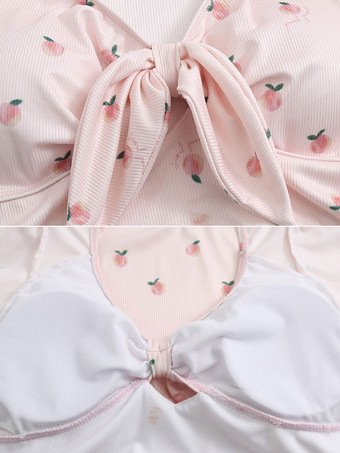 甘いロリータ衣装ピンク花柄半袖パンツ トップ