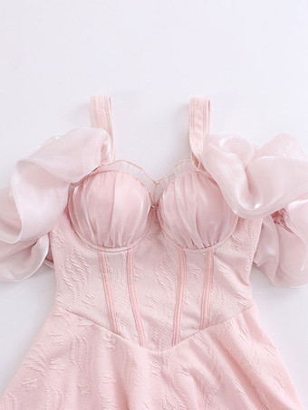 甘いロリータ衣装 ピンク ノースリーブ ジャンプスーツ