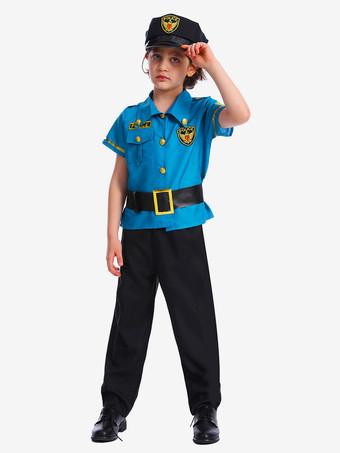 Spooktacular Costume Costume de policier pour enfants en bleu