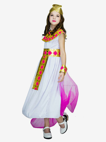 Costumi di Halloween per bambini Bianco Halloween Fibra di poliestere Set di poliestere Copricapo per bambini Armwear