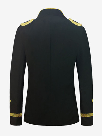 Manteau Blanc Vintage Top Royal Manches Longues Polyester Pardessus Rétro Costumes Pour Homme