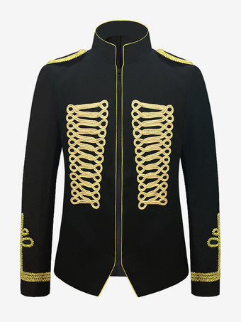 noir Manteau Blanc Vintage Top Royal Manches Longues Polyester Pardessus Rétro Costumes Pour Homme