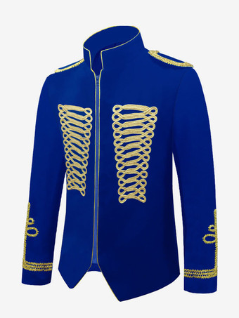 Manteau Blanc Vintage Top Royal Manches Longues Polyester Pardessus Rétro Costumes Pour Homme