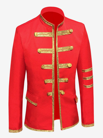 レッド ヴィンテージ トップ ヴィンテージ ポリエステル ロング スリーブ レトロ コスチューム 人用