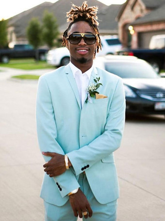 ライトスカイブルーブレザージャケットメンズカジュアルスーツシックなブルゴーニュライトスカイブルーファッションカジュアルスーツ男性用 ファッション