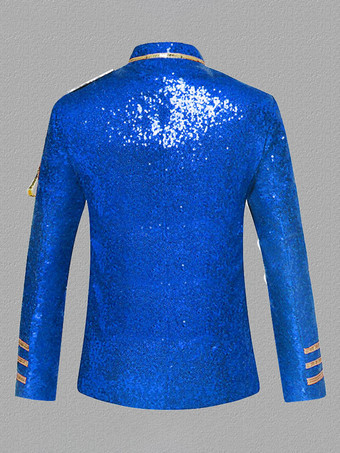 シルバー ヴィンテージ トップ ヴィンテージ スパンコール チェーン ロング スリーブ ポリエステル ポリエステル繊維オーバー コート レトロ コスチューム用男 バーガンディ