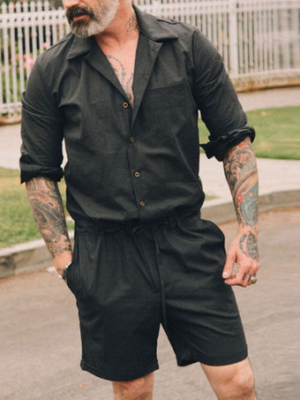 noir Homme Vêtement de Sport Manches Courtes Col Rabattu Vert Chasseur