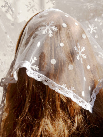 甘いロリータ アクセサリー ホワイト レース 帽子 ポリエステル その他