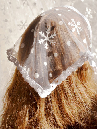 甘いロリータ アクセサリー ホワイト レース 帽子 ポリエステル その他