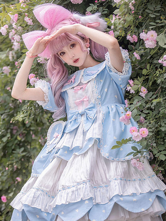 スウィートロリータドレス ポリエステル 半袖ドレス