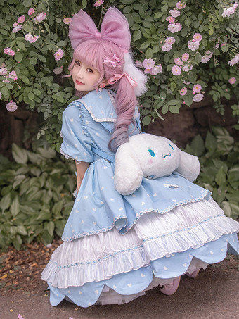 スウィートロリータドレス ポリエステル 半袖ドレス