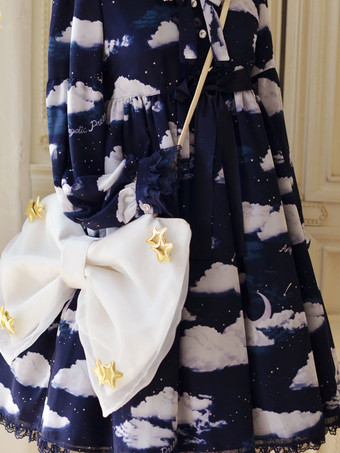 ホワイト 甘いロリータ バッグ ホワイト ポリエステル スター プリント ポリエステル クロスボディ バッグ ロリータ アクセサリー