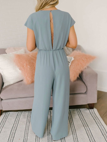 ブラック Vネック 半袖 プリーツ 結び目 ワイドサマーワンピース コーデ