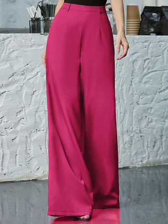 ローズレッドパンツ ブラック プリーツ オーバーサイズ レイズド ウエスト トラウザーズ