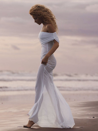 サマードレス バトーネック プリーツ シアー ブラック ロング ビーチ ドレス