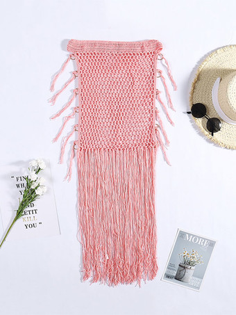 女性のためのカバーアップブラックフリンジストレッチアクリル夏セクシーな水着