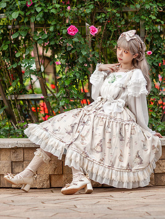 インファンタ ロリータ SK ライト アプリコット リボン ロリータ スカート