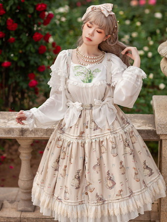 インファンタ ロリータ SK ライト アプリコット リボン ロリータ スカート