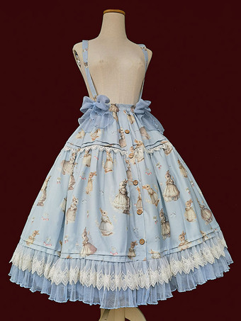 ライトスカイブルーインファンタ ロリータ SK ライト アプリコット リボン ロリータ スカート