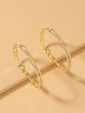 ゴールド ウェディング イヤリング ラインストーン レディース ラインストーン ピアス ウェディング ジュエリー