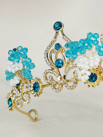 花嫁のためのかぶとウェディングティアラメタルヘアアクセサリー