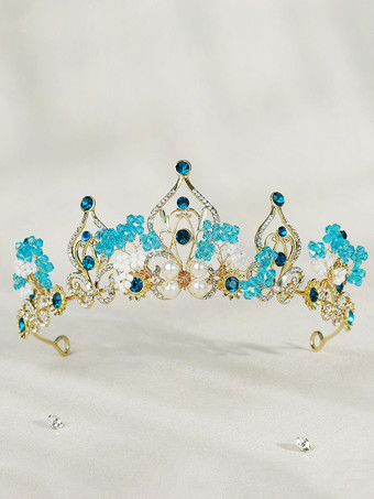 花嫁のためのかぶとウェディングティアラメタルヘアアクセサリー