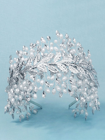 シルバー 花嫁のためのヘッドピースウェディング帽子メタルヘアアクセサリー