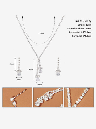 結婚式のためのジュエリーセット美しい金属ラインストーン層状アクセサリー花嫁のための