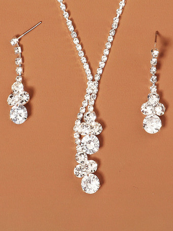 結婚式のためのジュエリーセット美しい金属ラインストーン層状アクセサリー花嫁のための