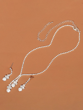 結婚式のためのジュエリーセット美しい金属ラインストーン層状アクセサリー花嫁のための