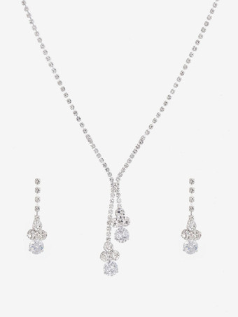 結婚式のためのジュエリーセット美しい金属ラインストーン層状アクセサリー花嫁のための