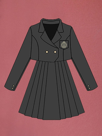 Academic Lolita Outfits Black Long Sleeves Cravat Overcoat