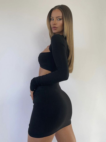 Tenue De Club Ensemble De Jupes De Vêtements Pour Femmes Blanc Sexy Plissé