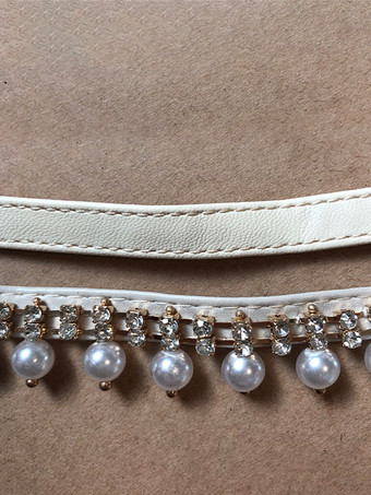 ロココ スタイル ロリータ靴エクリュ ホワイト パール フリル弓 PU レザー チャンキー ヒール ロリータ パンプス