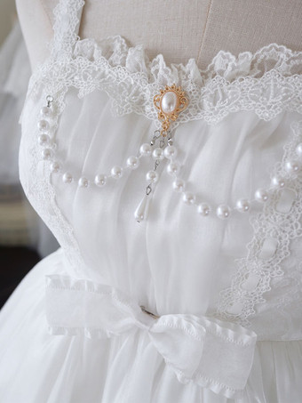 スイートロリータドレスポリエステルノースリーブジャンパーロリータドレス