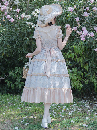 甘いロリータ ドレス ポリエステル ノースリーブ ジャンパー ロリータ ドレス