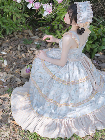 甘いロリータ ドレス ポリエステル ノースリーブ ジャンパー ロリータ ドレス