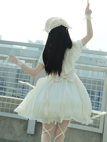 スウィートロリータドレス ポリエステル 半袖ドレス