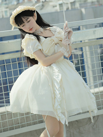 スウィートロリータドレス ポリエステル 半袖ドレス