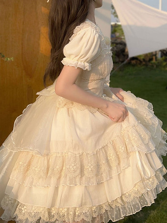 ロリータドレス ポリエステル スウィート ノースリーブ ジャンパードレス